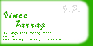 vince parrag business card